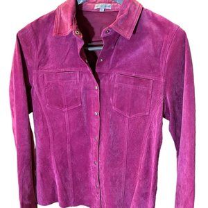 Territories Women's (M) Rose Pink Shirt/Jacket 100% Suede Leather. Retail: $135